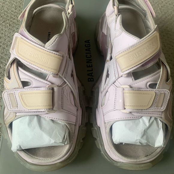 Balenciaga Track Touch Strap Sandals Lilac Lavender 38 - Picture 9 of 14